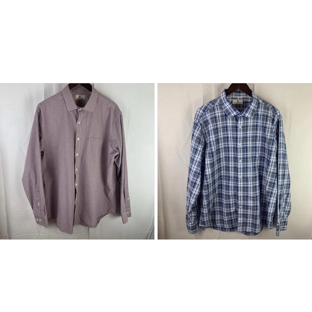 Lot of 2 Southern Pines Shirt Mens 2XL Multicolor Plaid Button Down Long Sleeves